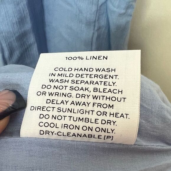 Rumer The Label x Revolve Blue Linen Resortwear Camille Top/Skirt Set Large - Picture 10 of 10